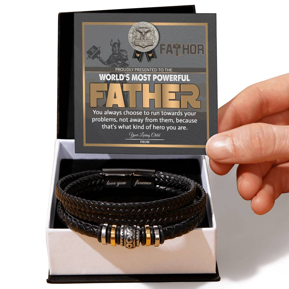 Dad-Most Powerful Father-Bracelet Men's "Love You Forever" Bracelet