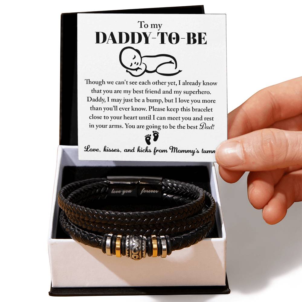 Daddy-To-Be-In Your Arms-Bracelet Men's "Love You Forever" Bracelet