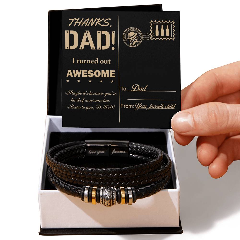 Dad-Kind Of Awesome-Bracelet Men's "Love You Forever" Bracelet