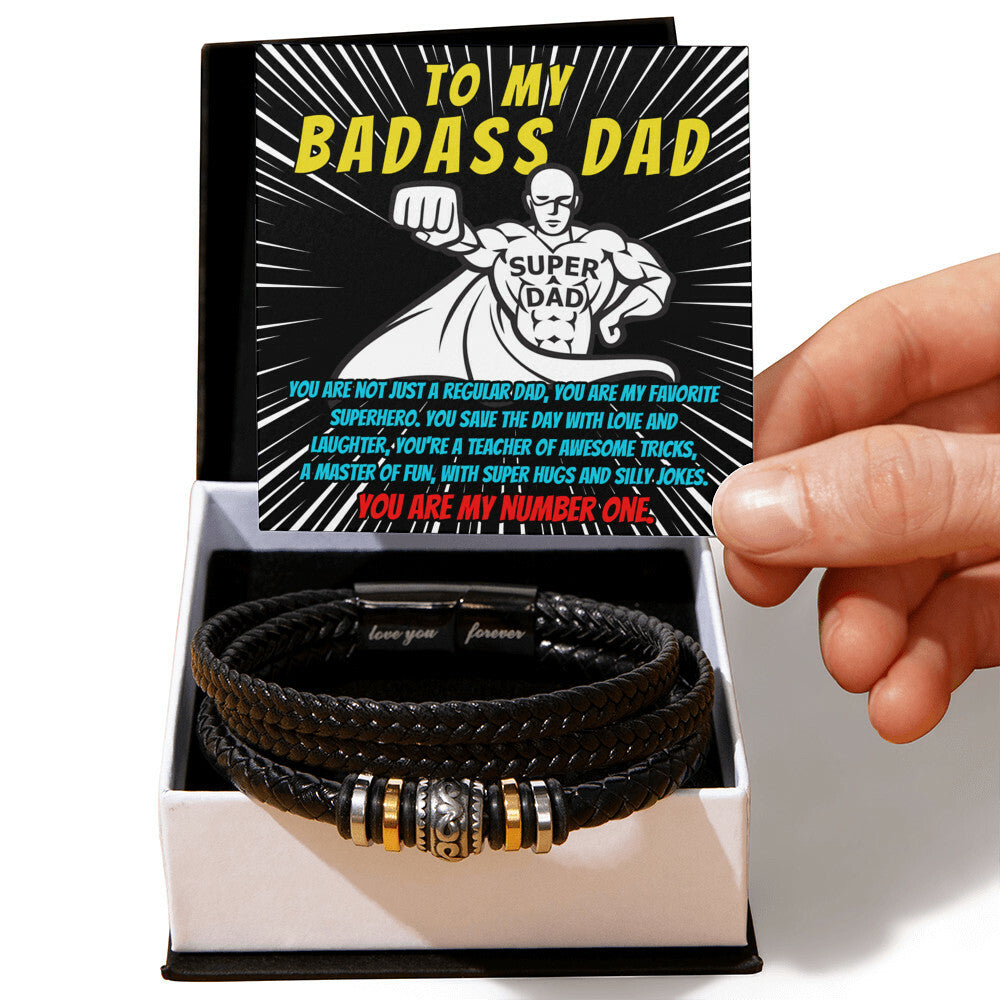 Mens Leather Bracelet for my Badass Dad
