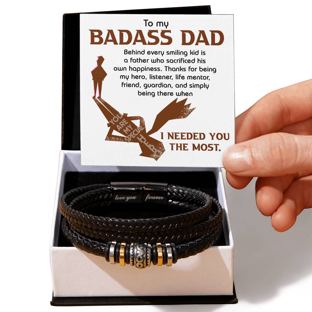 Dad-His Own Happiness-Bracelet Men's "Love You Forever" Bracelet