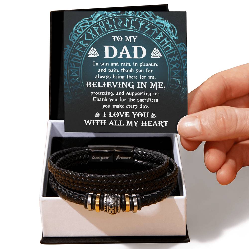 To My Dad, Thank you for Believing in Me Bracelet