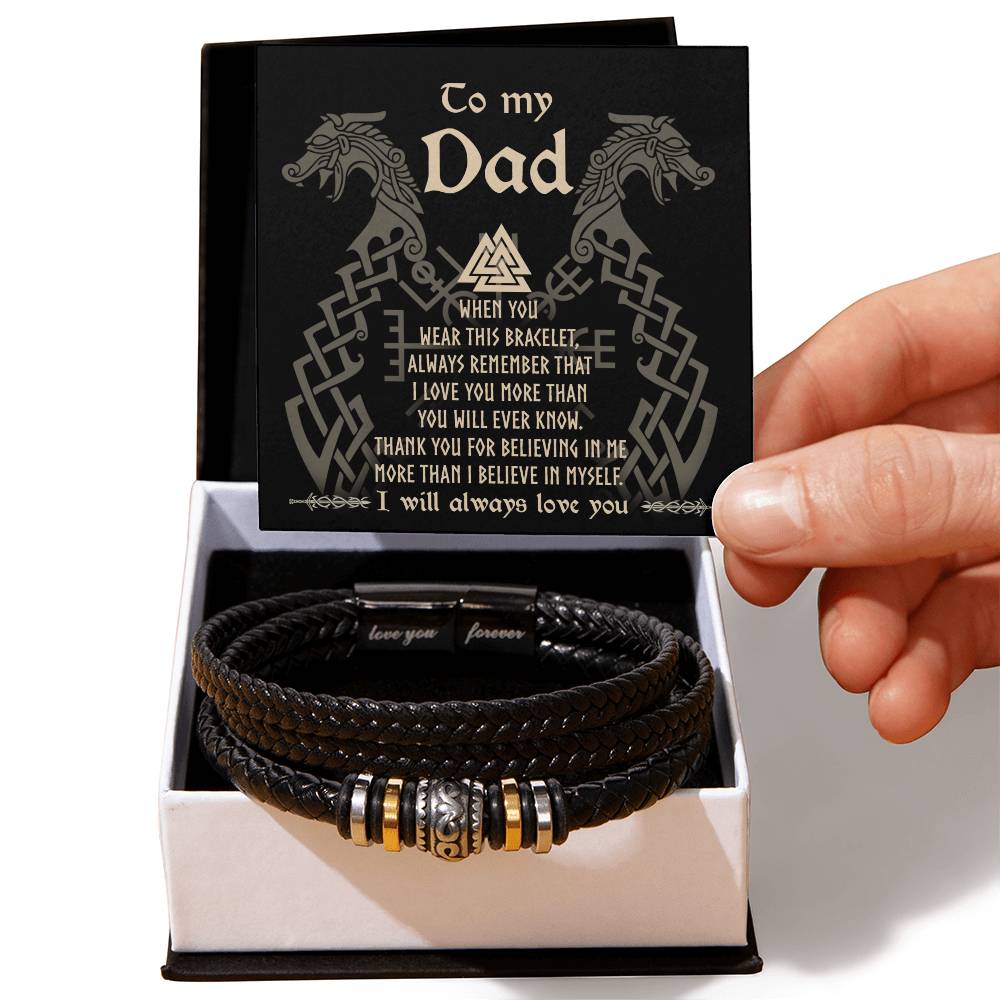 To My Dad, Thank you for believing in me Bracelet.