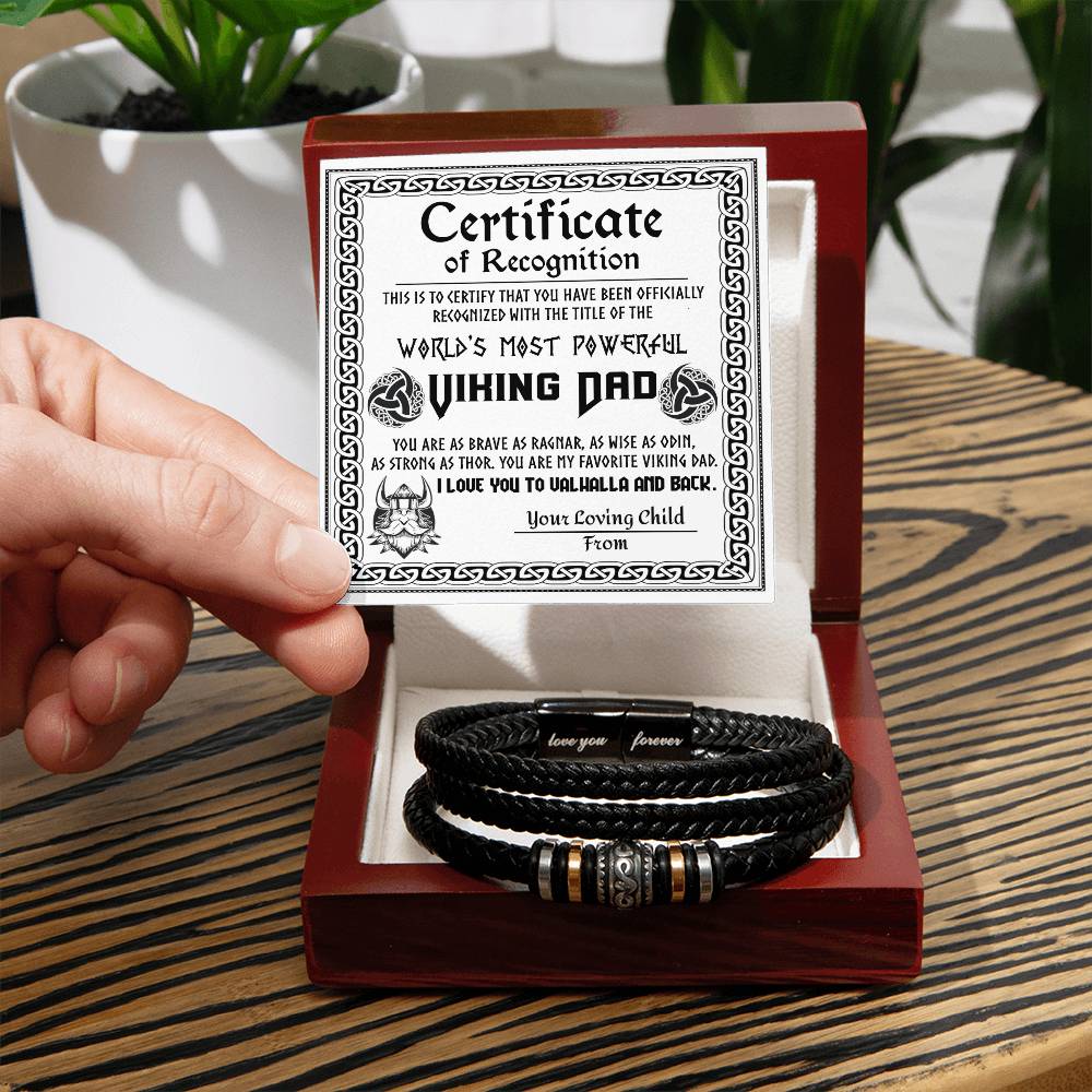 Certificate of Recognition for My Viking Dad Bracelet