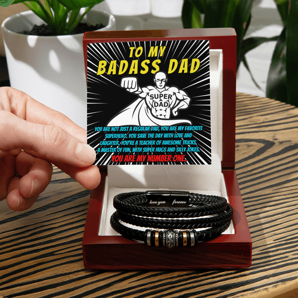 Mens Leather Bracelet for my Badass Dad