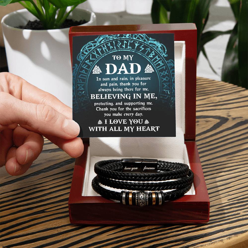 To My Dad, Thank you for Believing in Me Bracelet