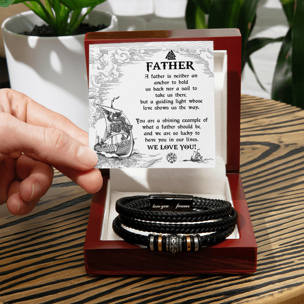 Mens Leather Bracelet To My Anchor Dad