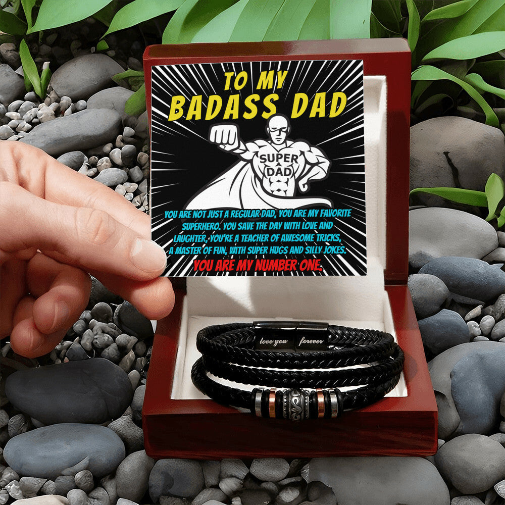 Mens Leather Bracelet for my Badass Dad