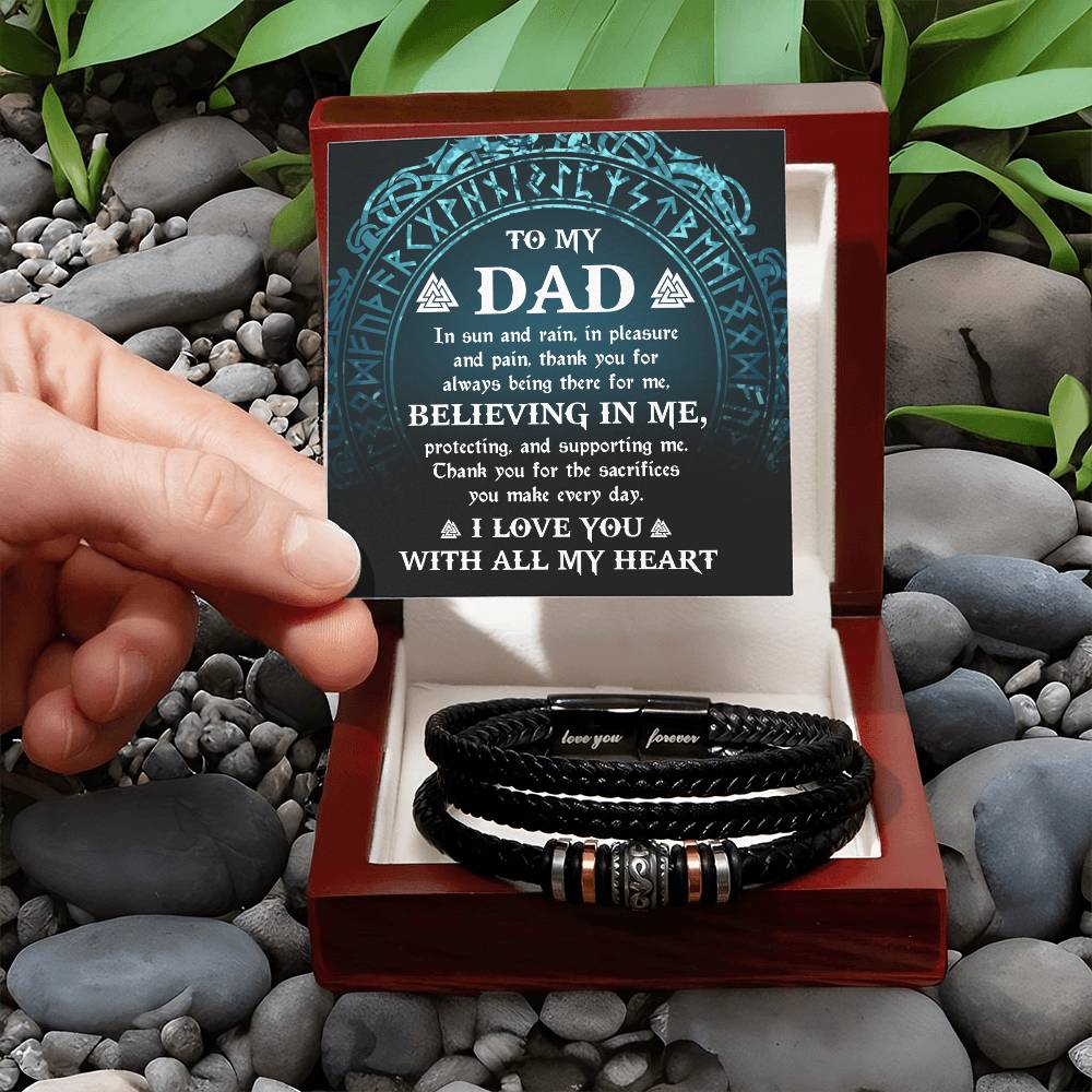 To My Dad, Thank you for Believing in Me Bracelet