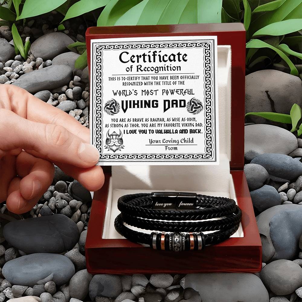 Certificate of Recognition for My Viking Dad Bracelet
