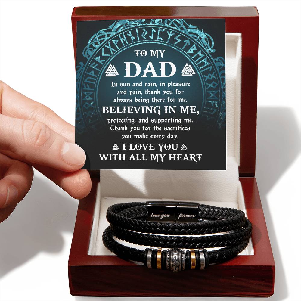 To My Dad, Thank you for Believing in Me Bracelet