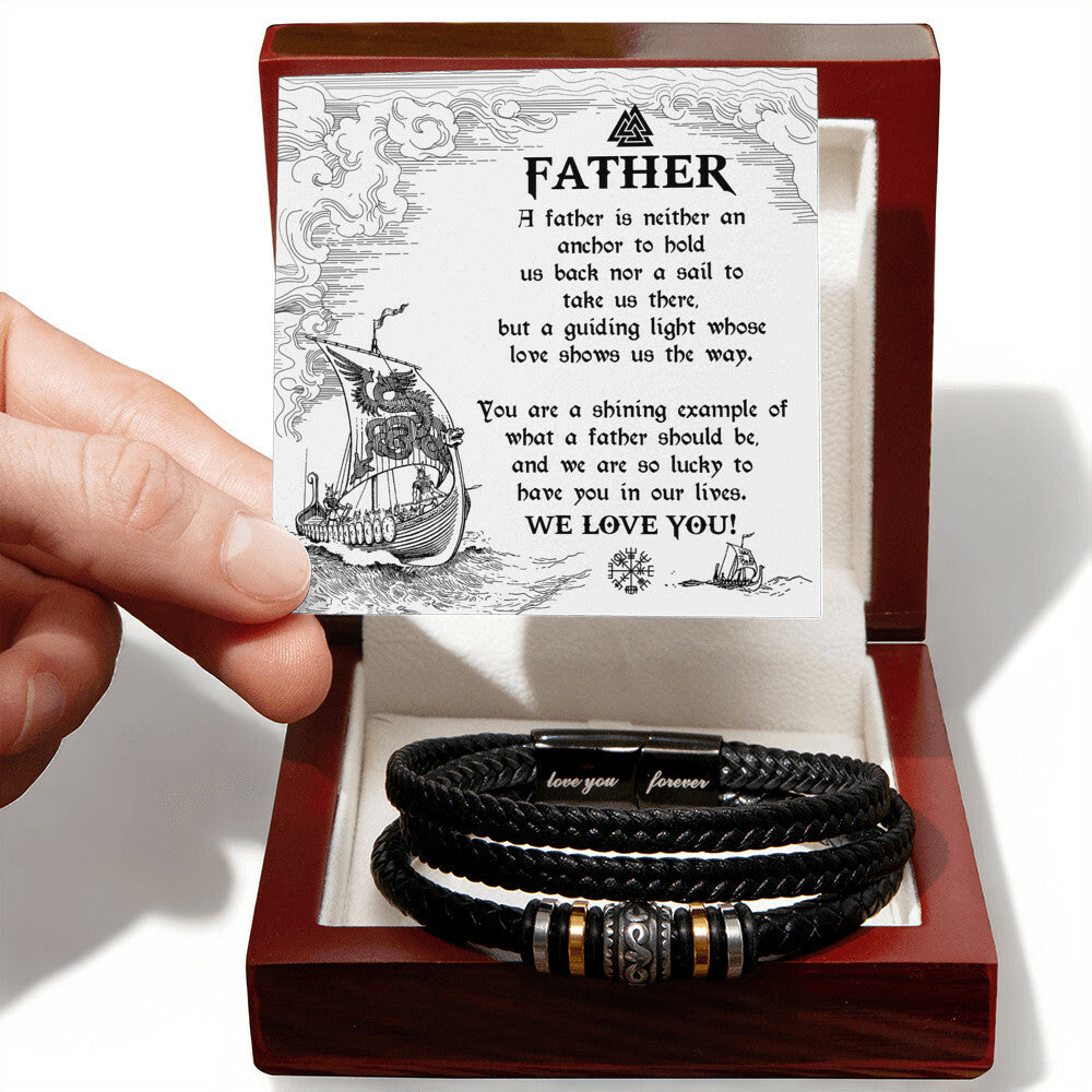 Mens Leather Bracelet To My Anchor Dad