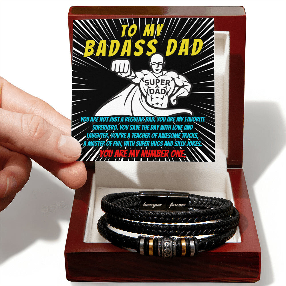 Mens Leather Bracelet for my Badass Dad