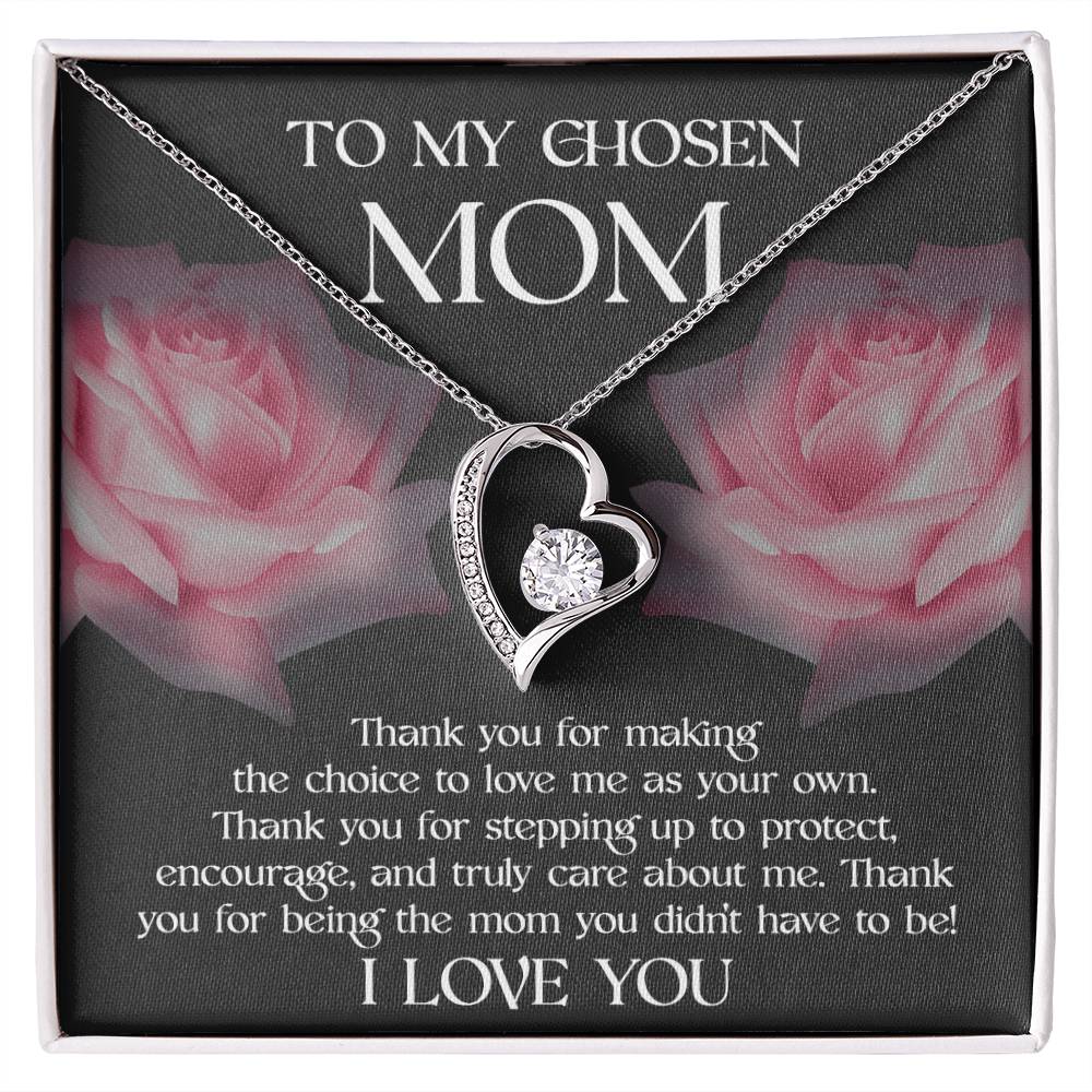 To my Chosen Mom Love Heart Necklace