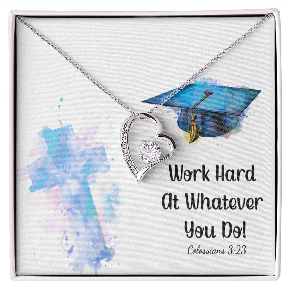 Work hard at whatever you do | Love Heart Necklace