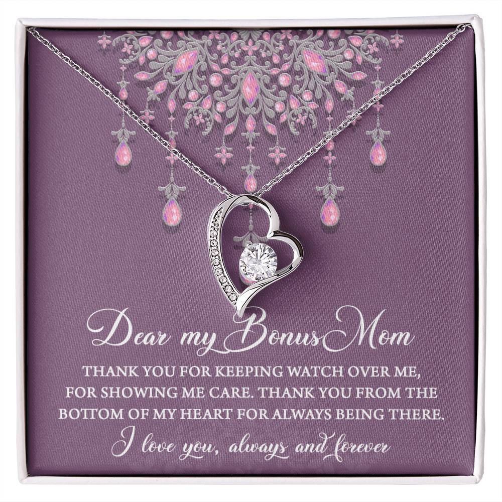 Dear my Bonus Mom Love Heart Necklace