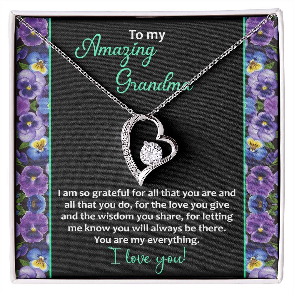 To my Amazing Grandma Love Heart Necklace