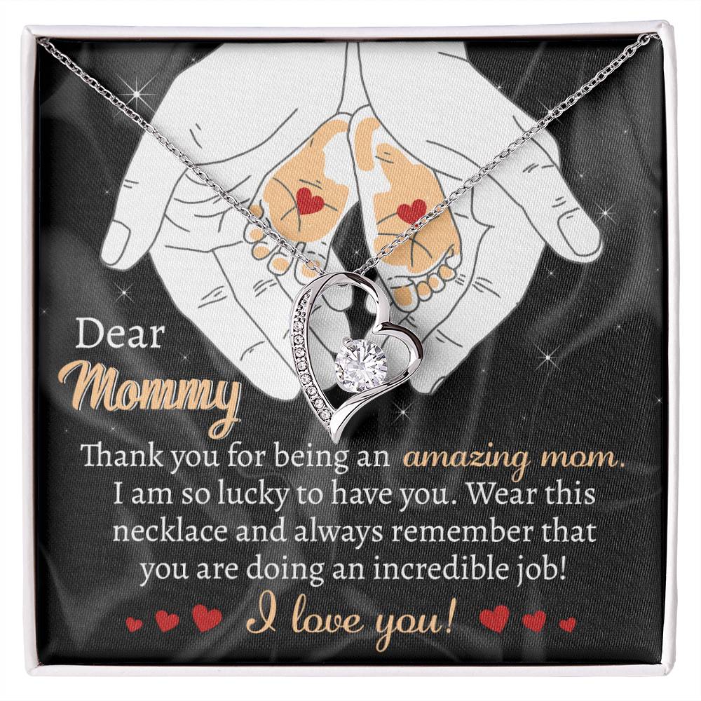 Dear mommy Love Heart Necklace