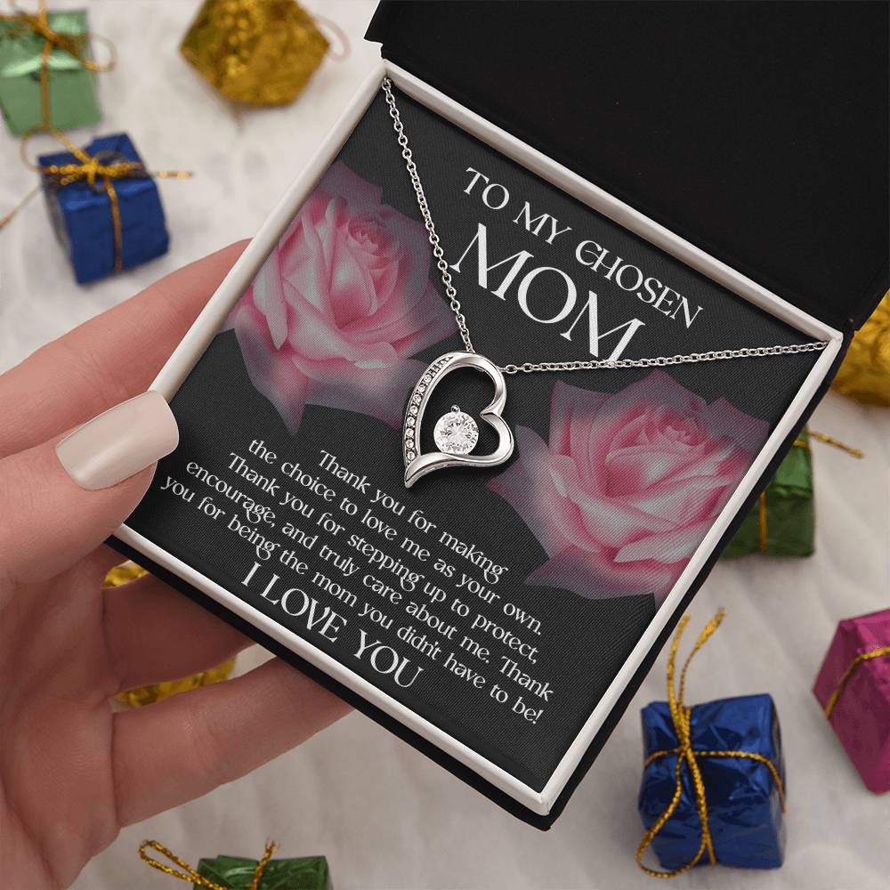To my Chosen Mom Love Heart Necklace