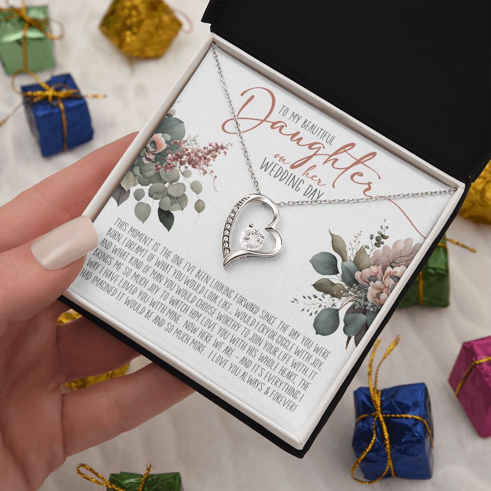 To My Beautiful Daughter on your Wedding Day | Love Heart Necklace