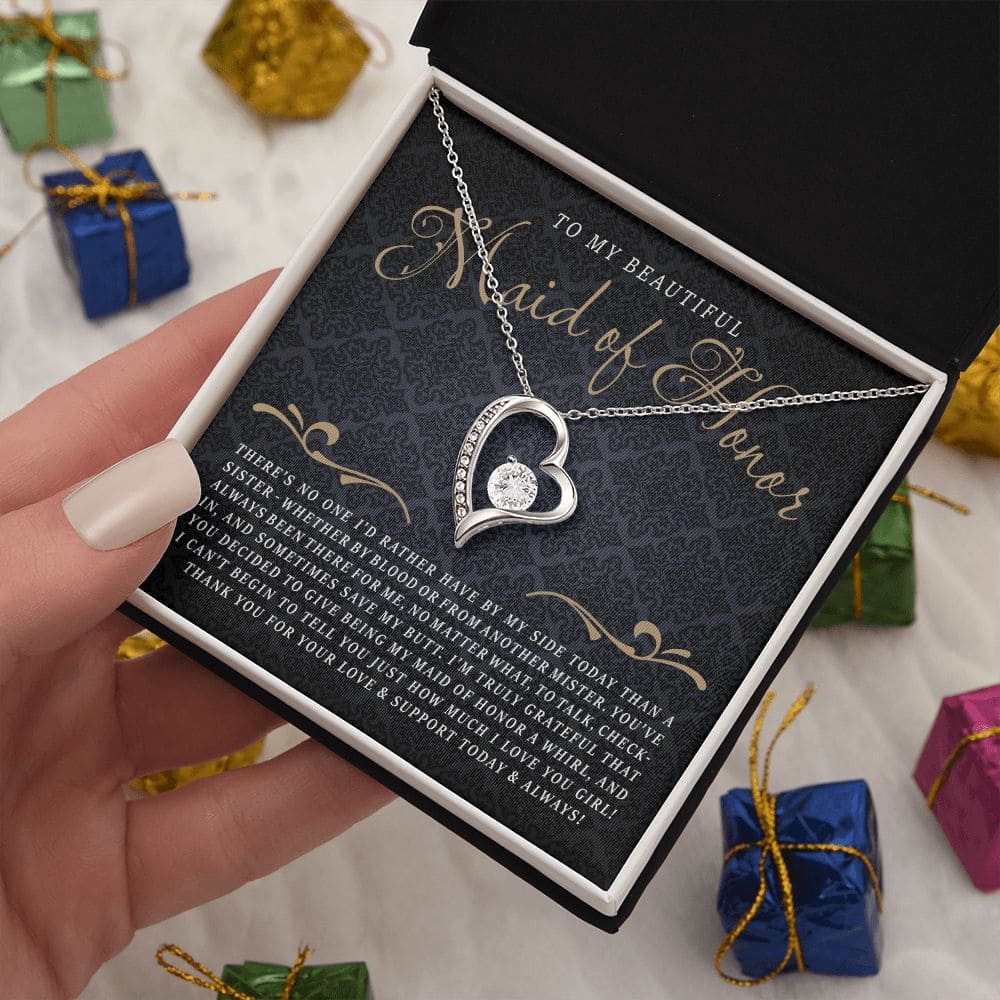 To My Beatiful Maid of Honor | Love Heart Necklace