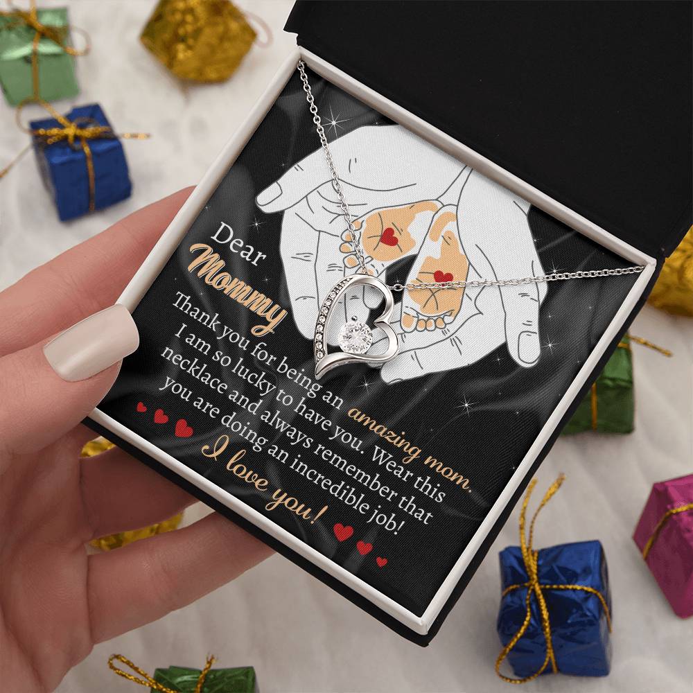 Dear mommy Love Heart Necklace