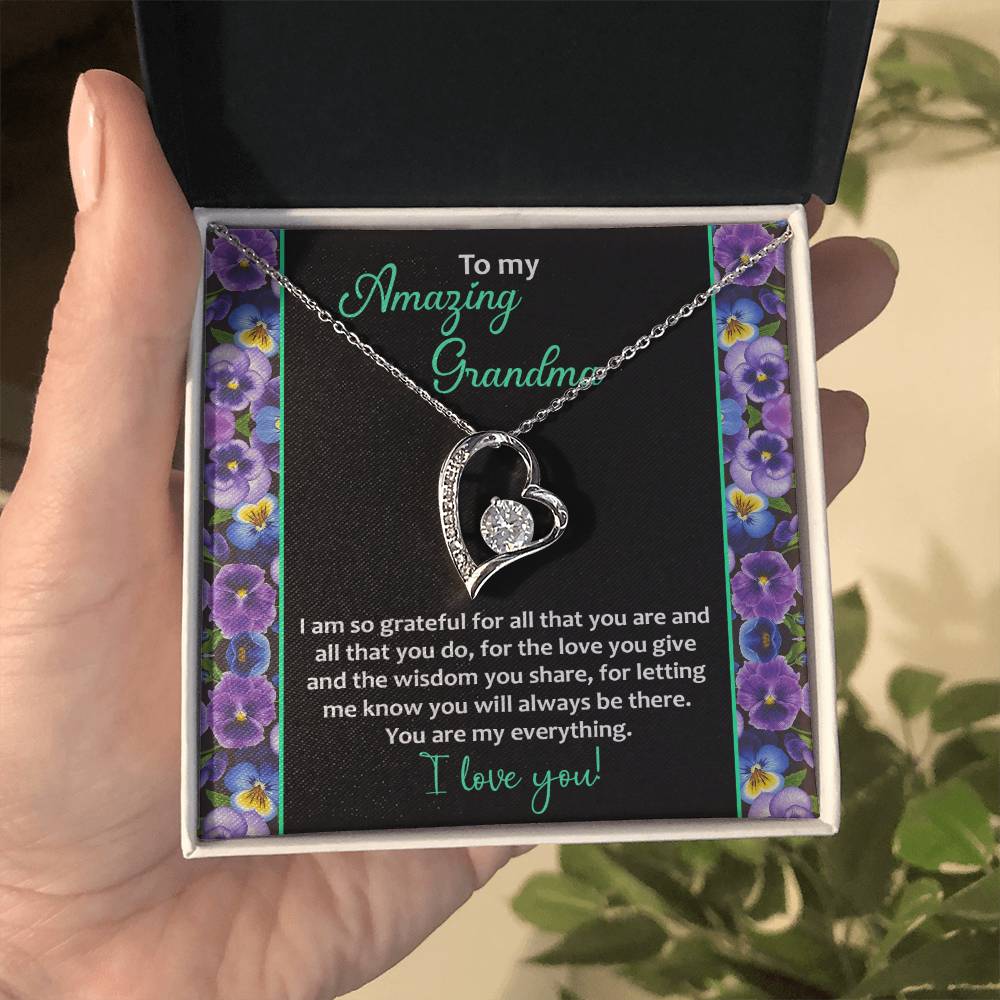 To my Amazing Grandma Love Heart Necklace