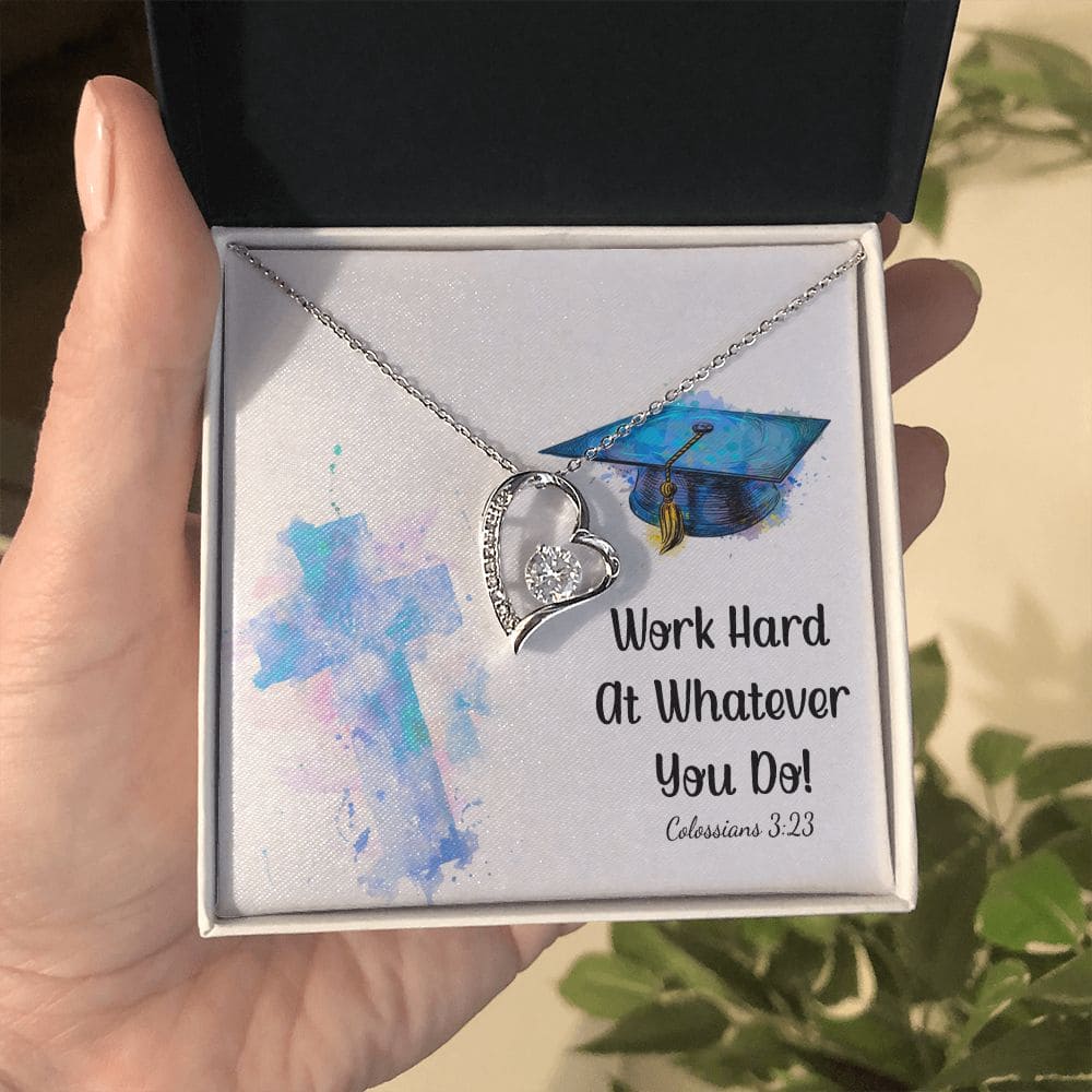 Work hard at whatever you do | Love Heart Necklace
