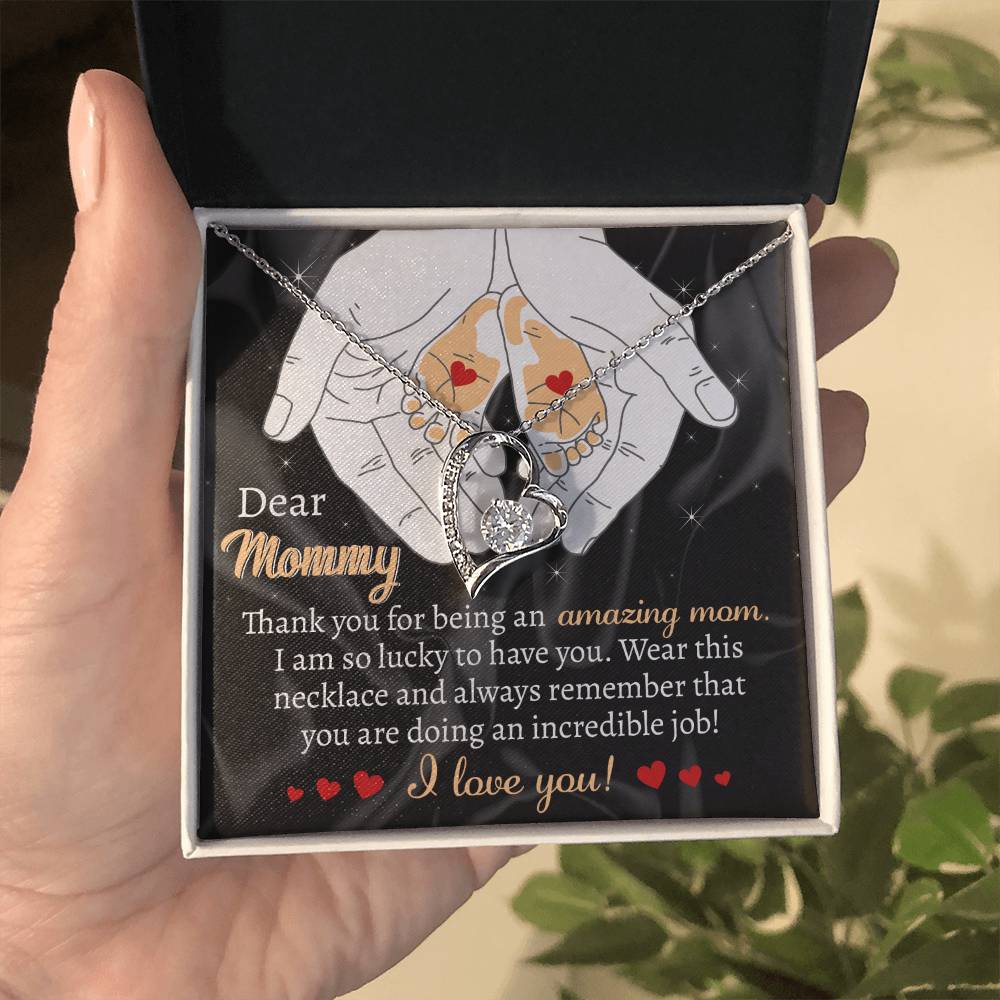 Dear mommy Love Heart Necklace