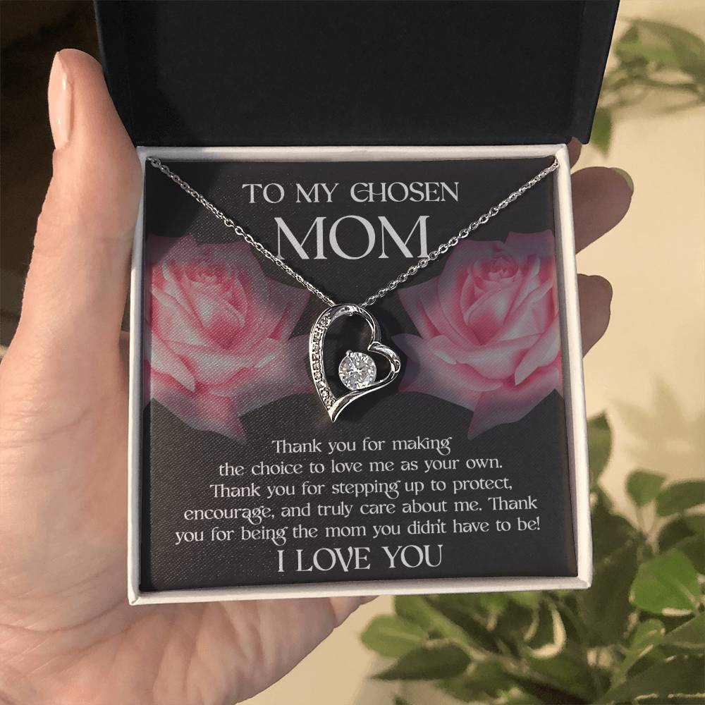 To my Chosen Mom Love Heart Necklace