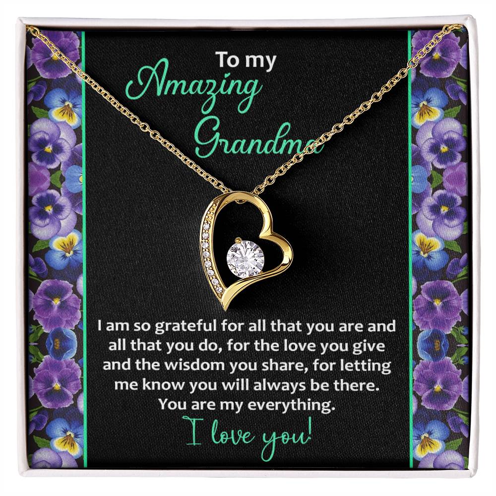 To my Amazing Grandma Love Heart Necklace