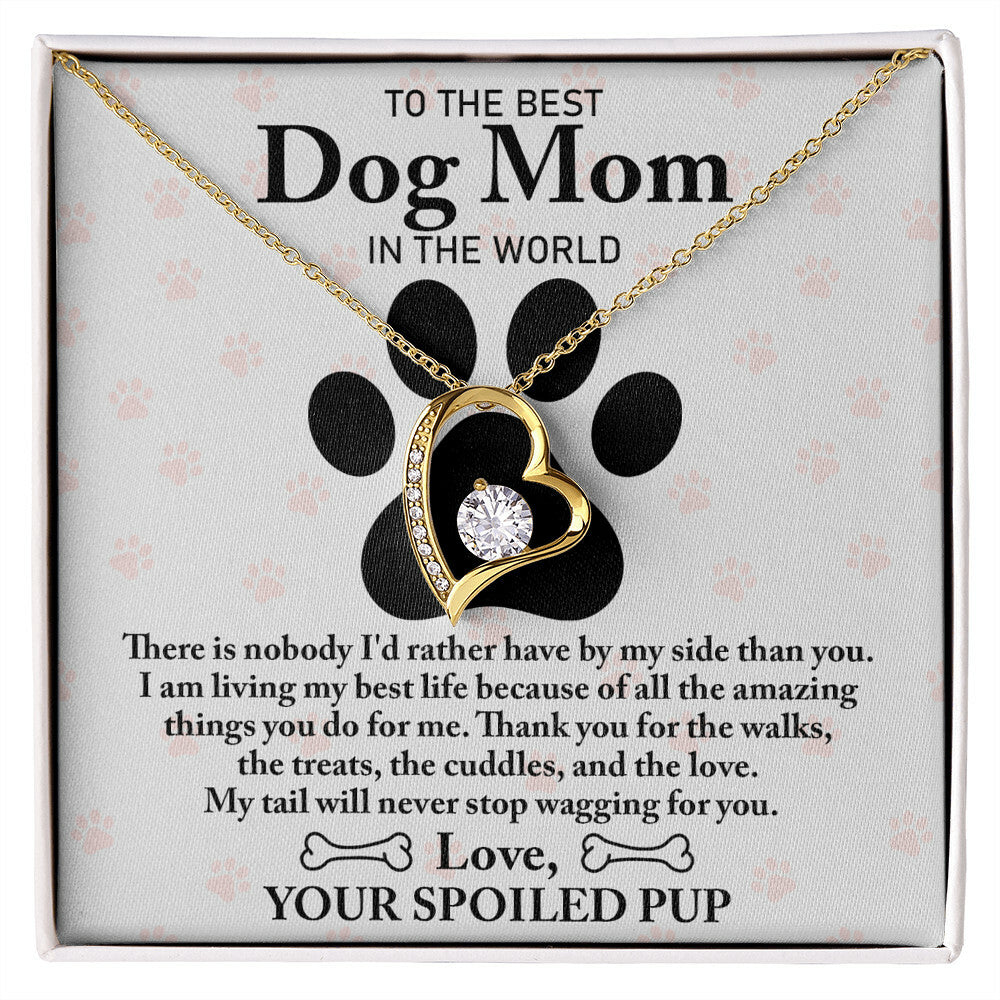 For the Best Dog Mom in the world Forever Love Necklace