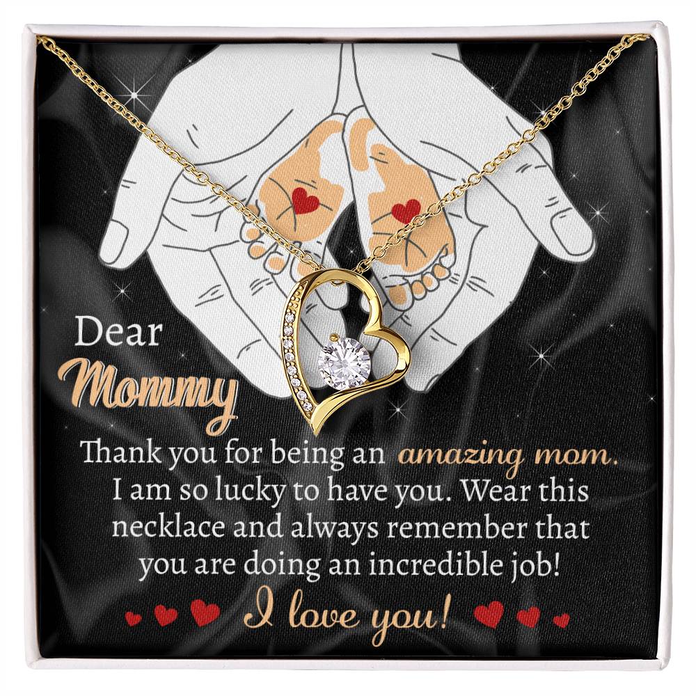Dear mommy Love Heart Necklace