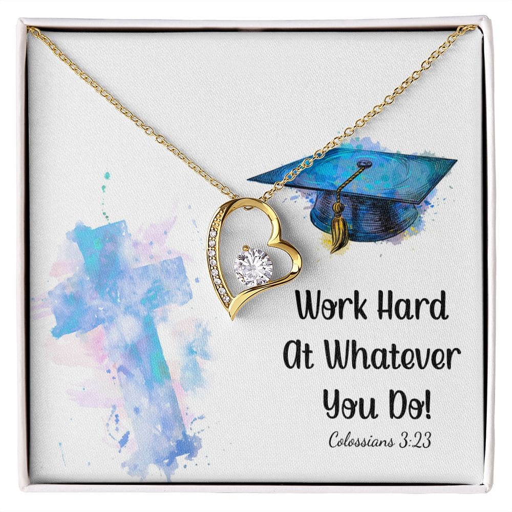 Work hard at whatever you do | Love Heart Necklace