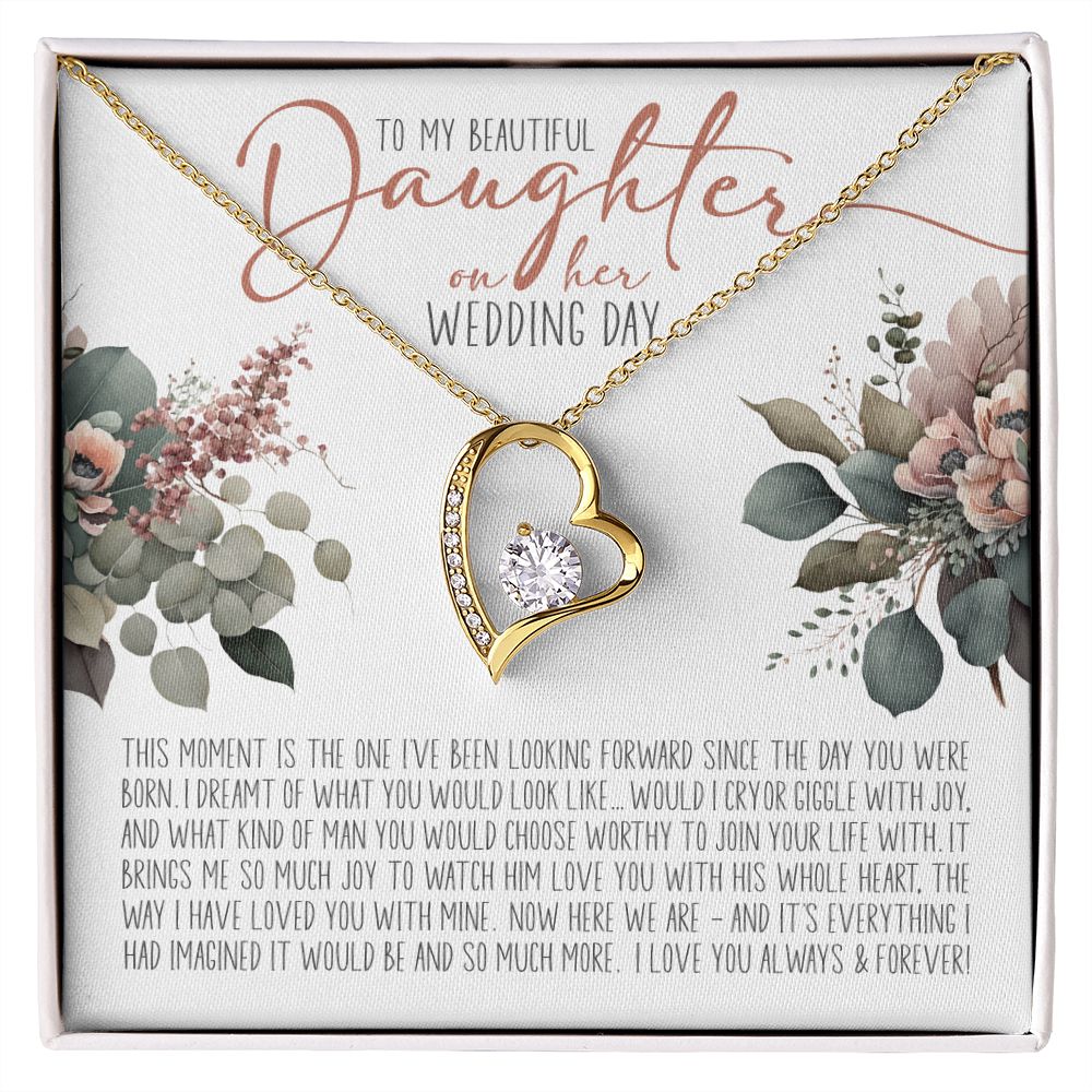To My Beautiful Daughter on your Wedding Day | Love Heart Necklace