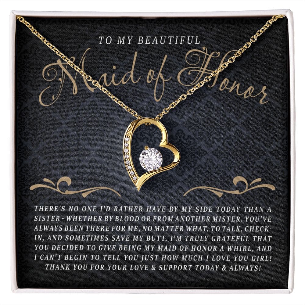 To My Beatiful Maid of Honor | Love Heart Necklace
