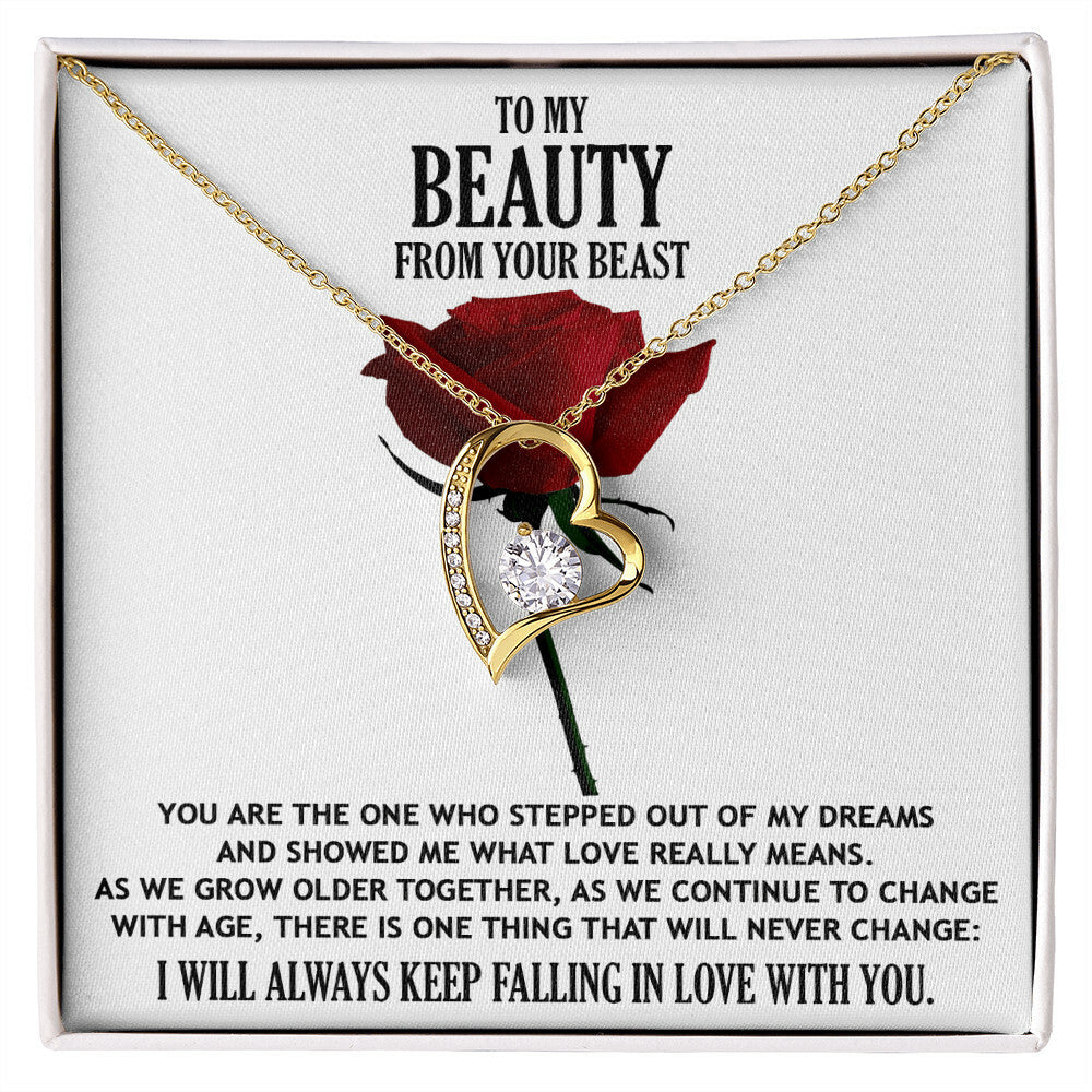 To My Beauty From your Beast Forever Love Necklace