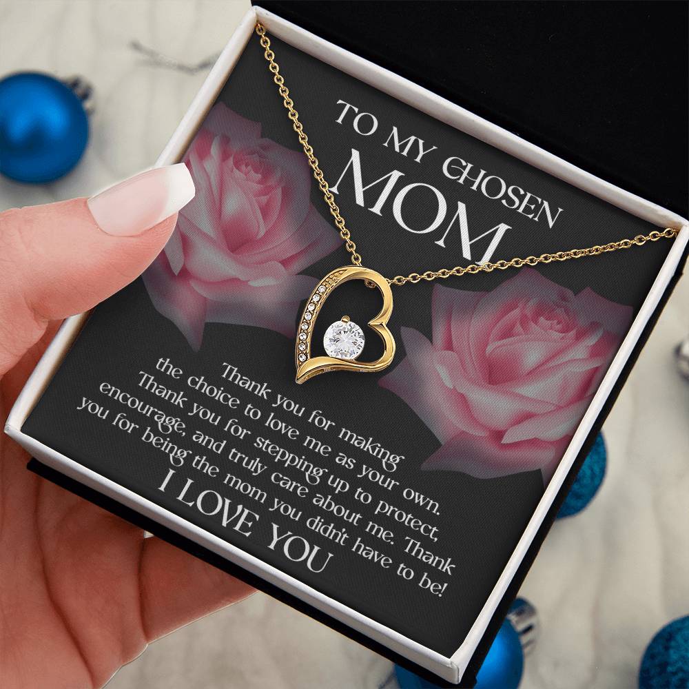 To my Chosen Mom Love Heart Necklace