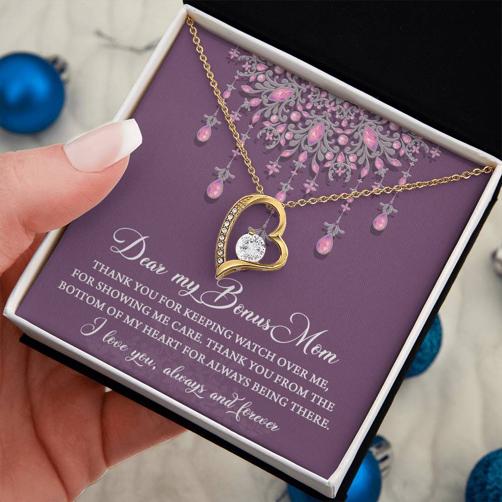 Dear my Bonus Mom Love Heart Necklace