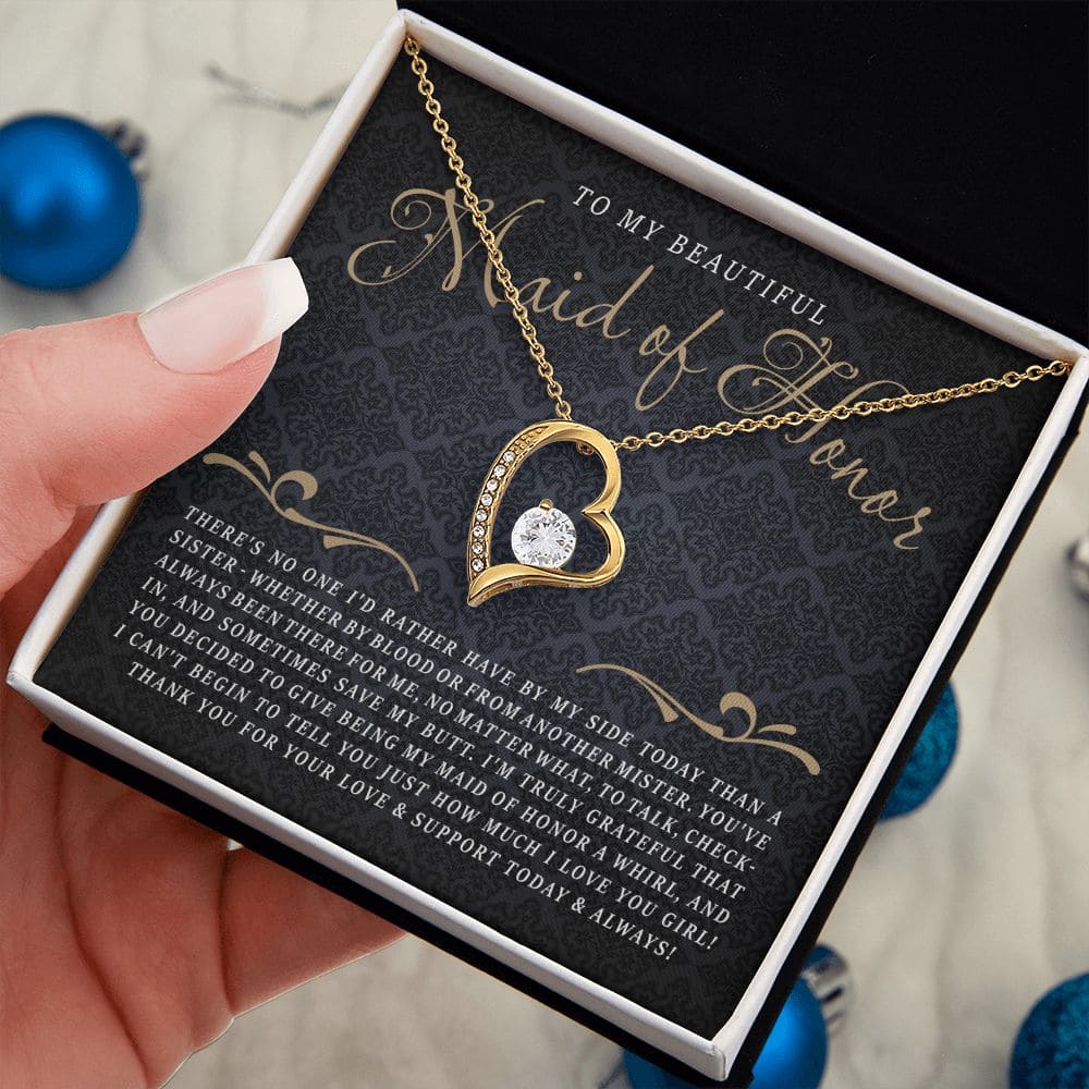 To My Beatiful Maid of Honor | Love Heart Necklace