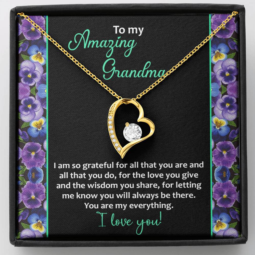 To my Amazing Grandma Love Heart Necklace