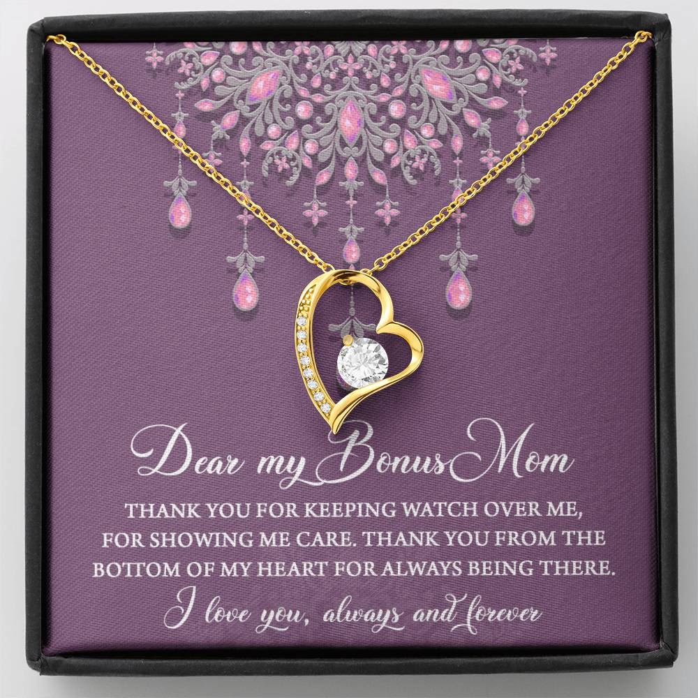 Dear my Bonus Mom Love Heart Necklace