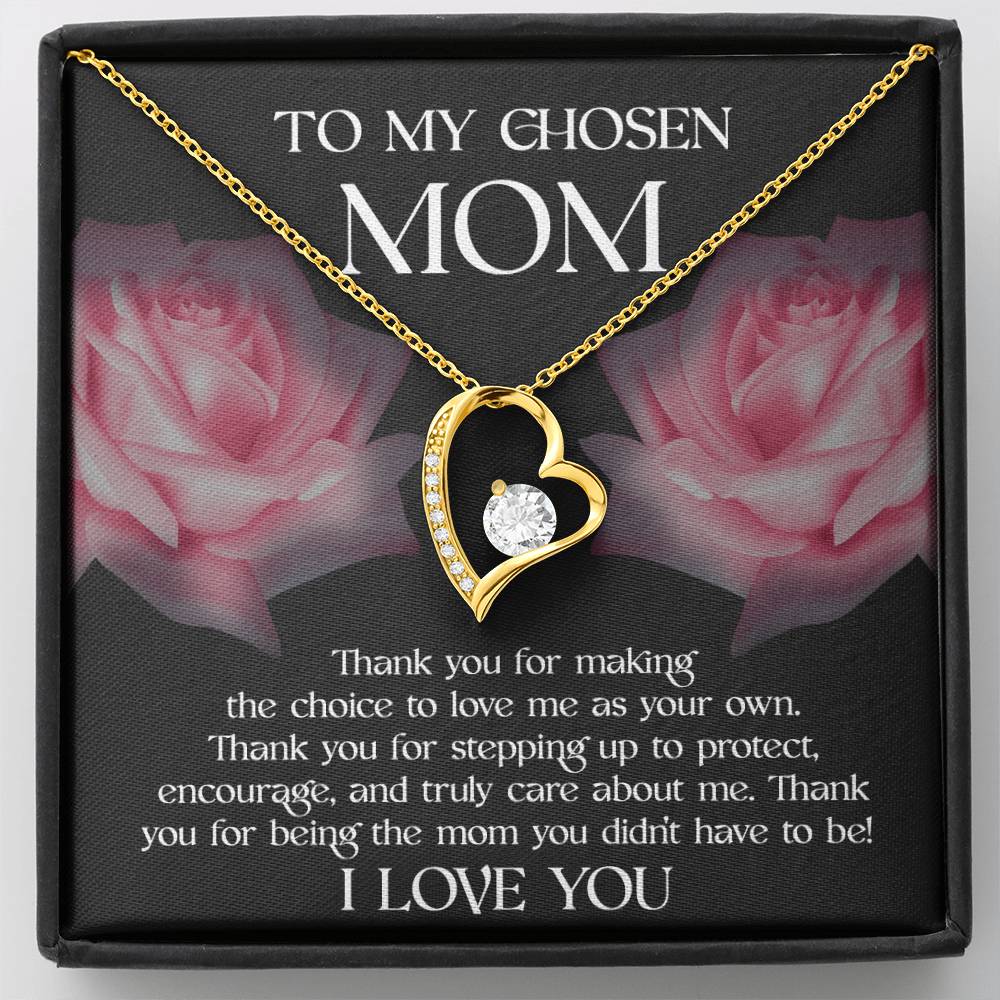 To my Chosen Mom Love Heart Necklace