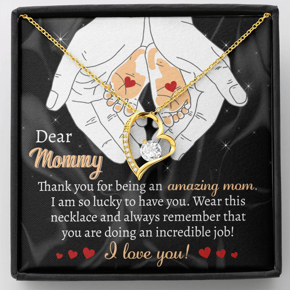 Dear mommy Love Heart Necklace