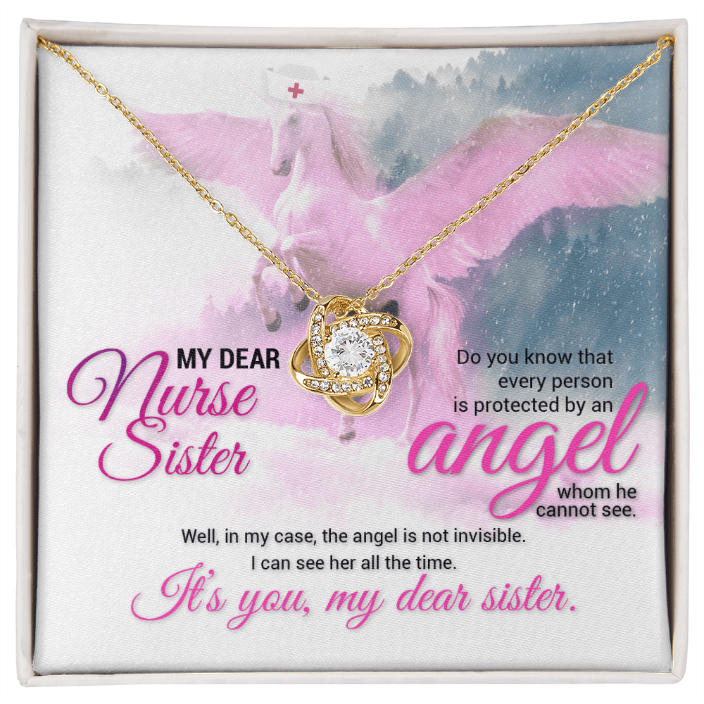To my Dear Nurse Sister | Love Knot Necklace