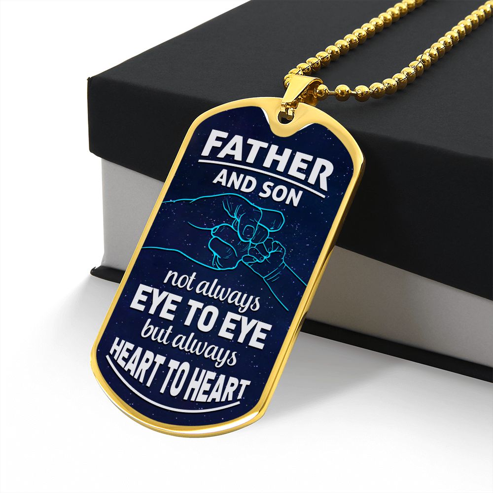 Father and Son Gift | Dog Tag Military Chain style