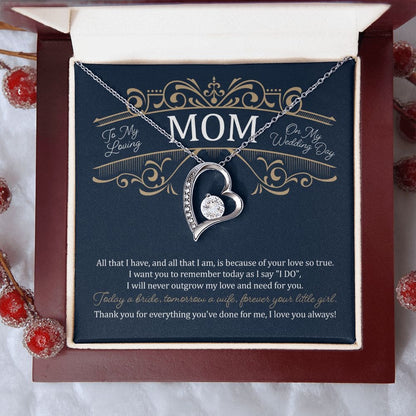 To my loving Mom on my wedding day | Love Heart Necklace