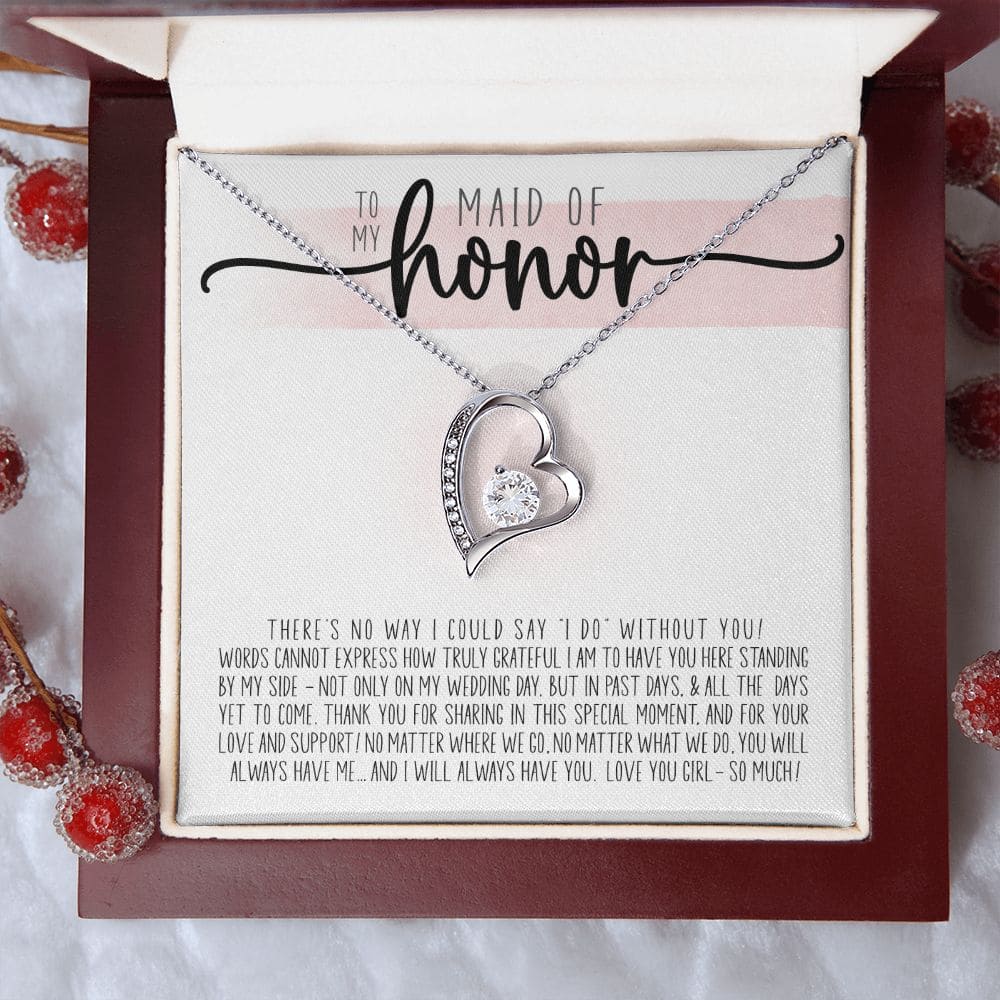To My Maid of Honor Truly Grateful | Love Heart Necklace