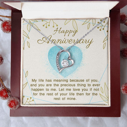 Happy Anniversary, My life has Meaning | Love Heart Necklace