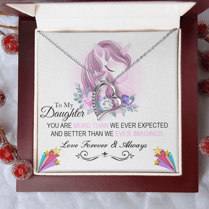 To My daughter Love forever and Always | Love Heart Necklace